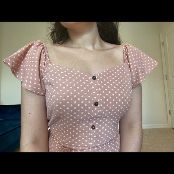 Monteau Pink Polka dot dress - Picture 3 of 3